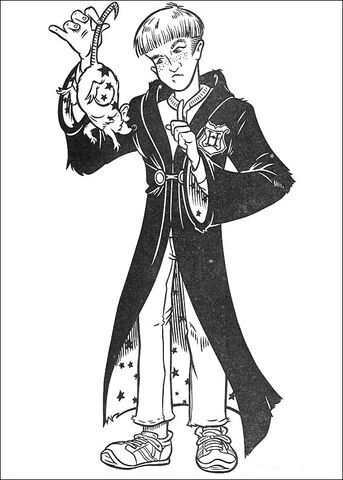 Ron caught a mouse coloring page